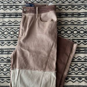 brown patchwork jeans!!